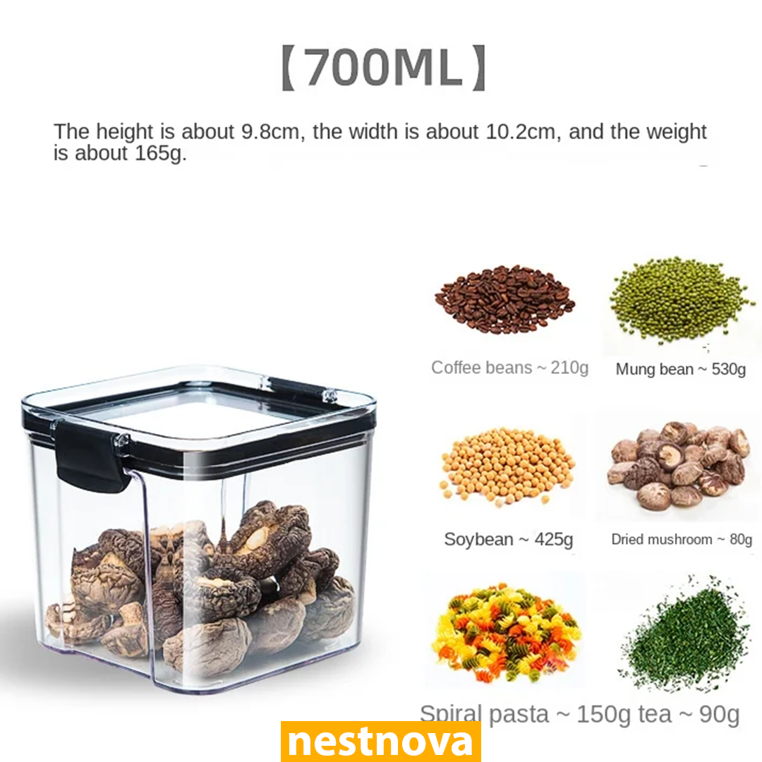 Airtight Kitchen Storage Jar – 460ML Clear Plastic Food Container with White Lid