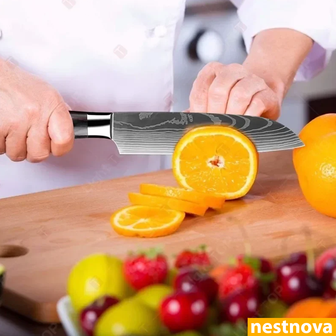"Damascus Style Chef Knife – Sharp. Sleek. Powerful.