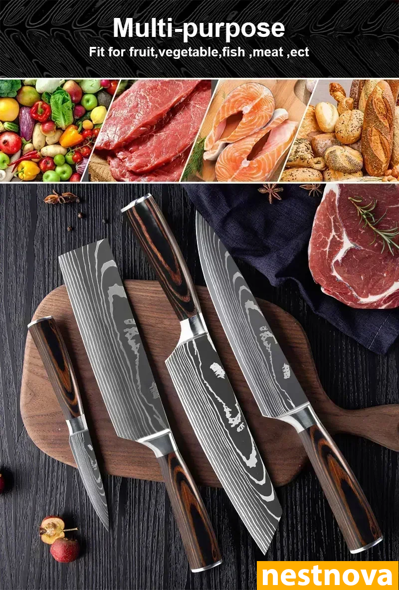 "Damascus Style Chef Knife – Sharp. Sleek. Powerful.