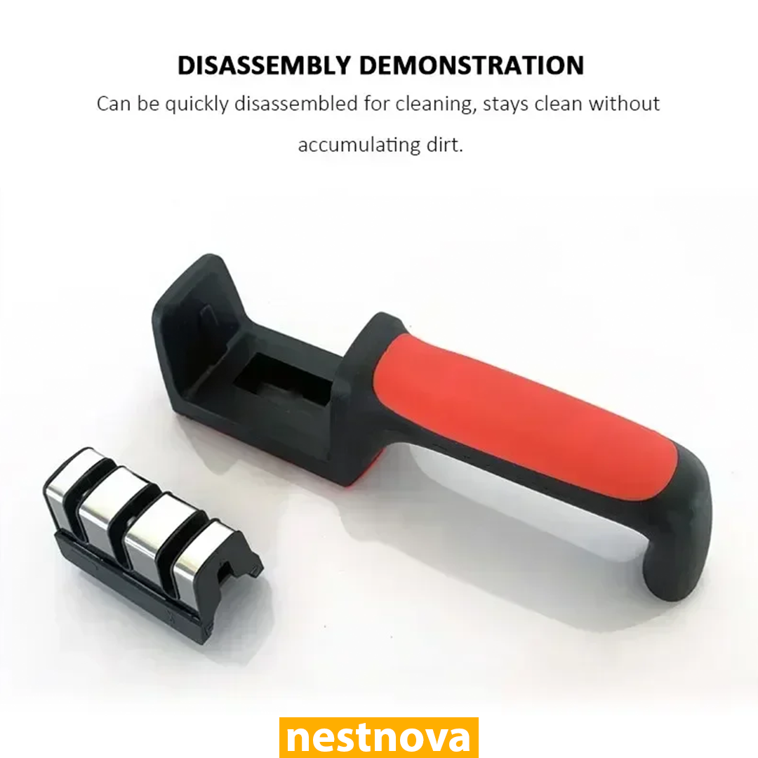 3-Stage Kitchen Knife Sharpener – Manual Sharpening Tool for Stainless Steel Blades