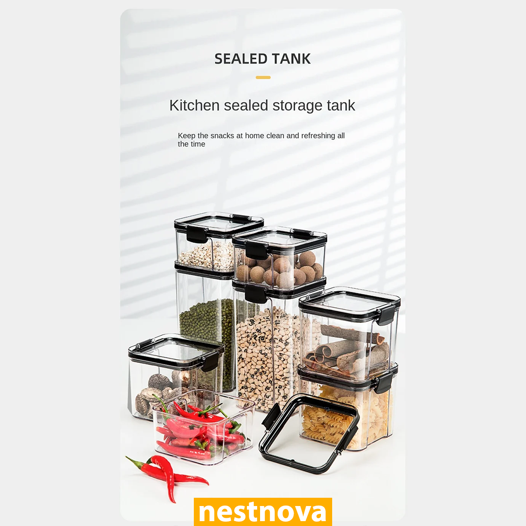 Airtight Kitchen Storage Jar – 460ML Clear Plastic Food Container with White Lid