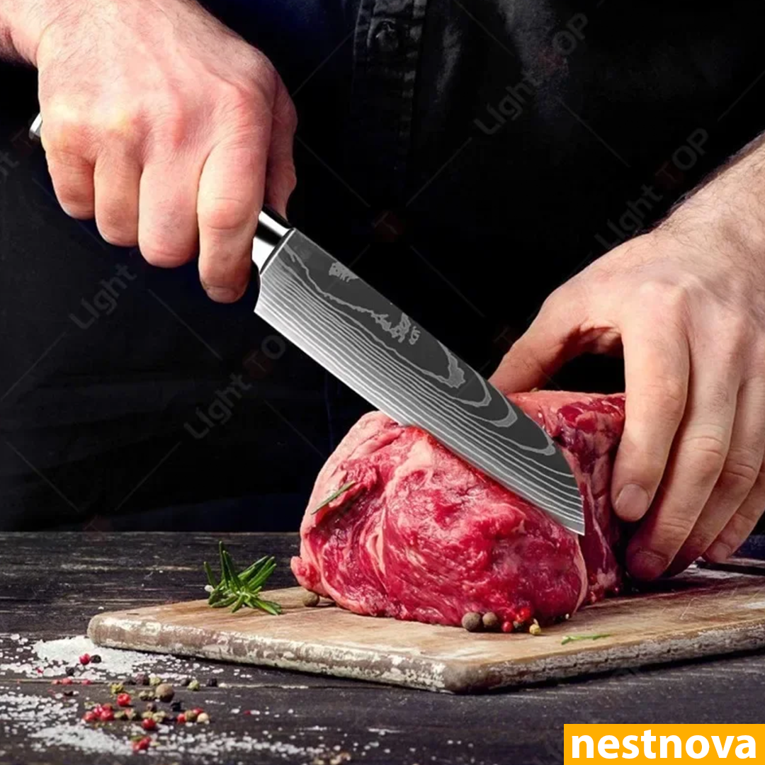 "Damascus Style Chef Knife – Sharp. Sleek. Powerful.