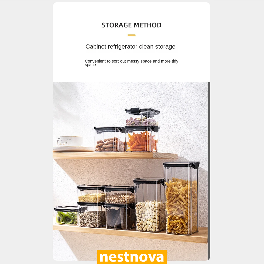 Airtight Kitchen Storage Jar – 460ML Clear Plastic Food Container with White Lid