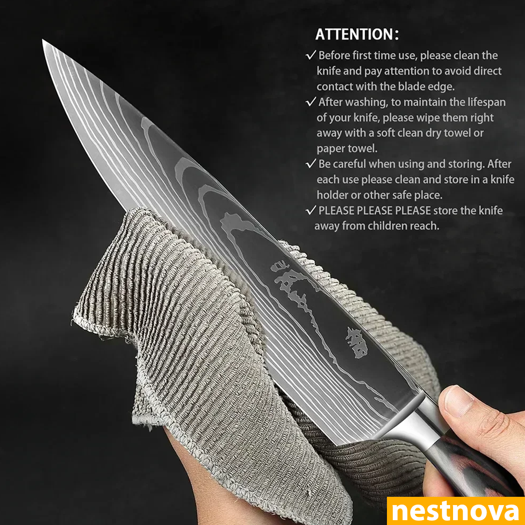 "Damascus Style Chef Knife – Sharp. Sleek. Powerful.