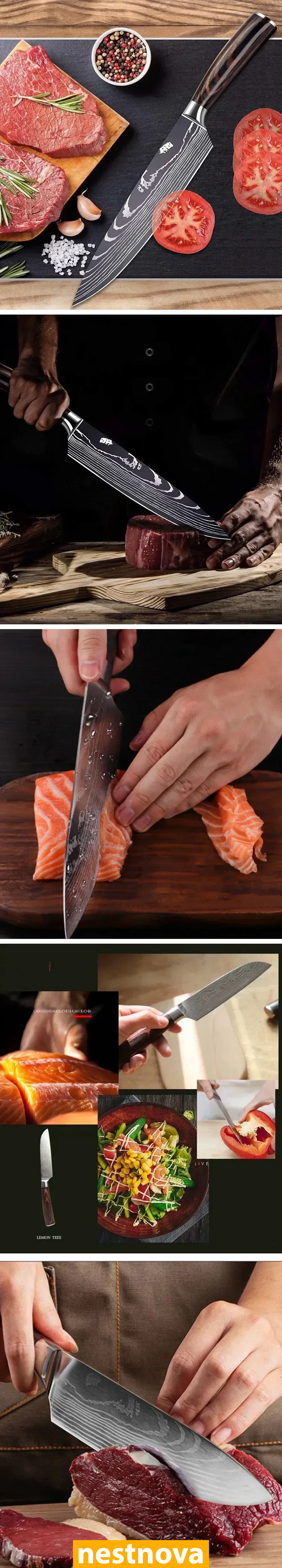 "Damascus Style Chef Knife – Sharp. Sleek. Powerful.