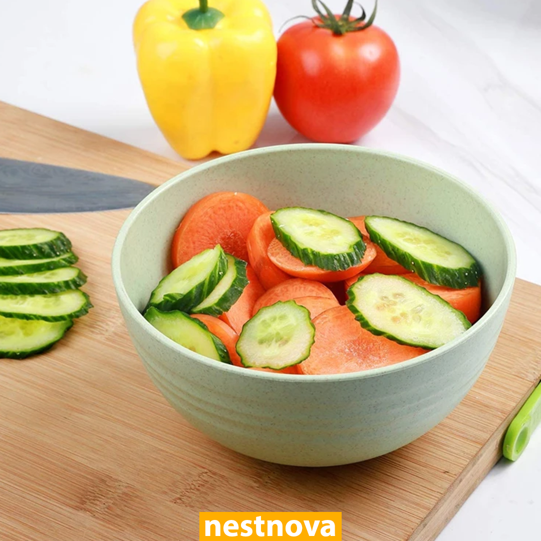 4PCS Wheat Straw Cereal Bowls – Unbreakable, Eco-Friendly & Lightweight