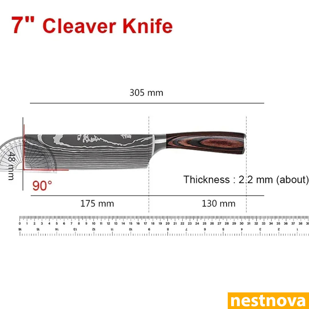 "Damascus Style Chef Knife – Sharp. Sleek. Powerful.