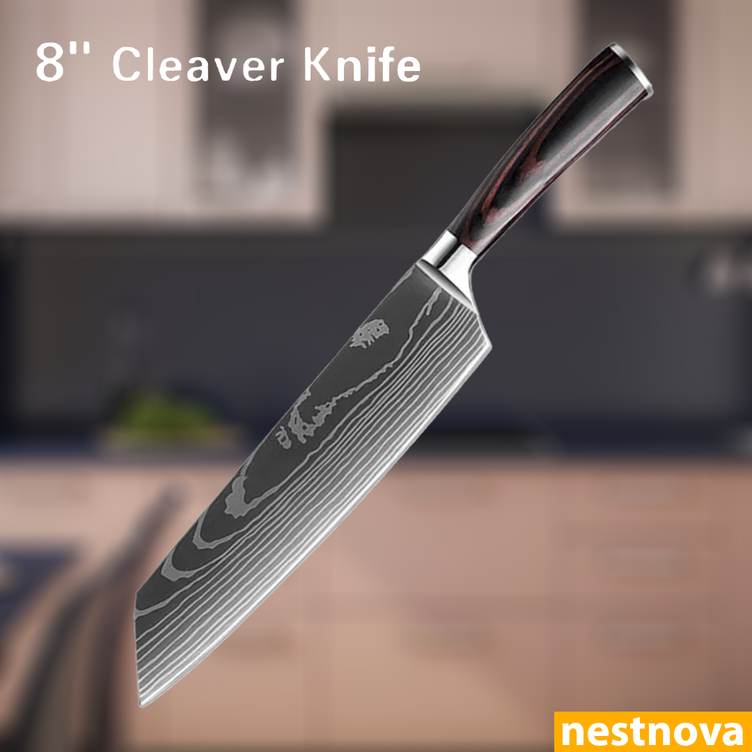 "Damascus Style Chef Knife – Sharp. Sleek. Powerful.