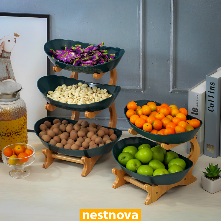Elegant 2/3-Tier Serving Stand – Modern Fruit, Dessert & Snack Tray for Kitchen & Living Room