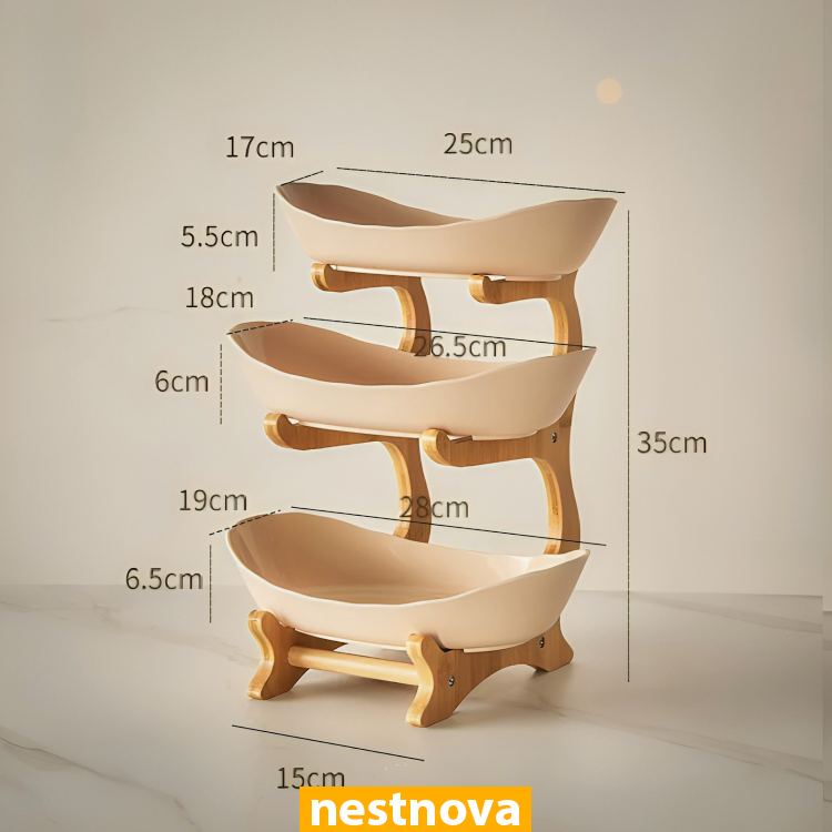 Elegant 2/3-Tier Serving Stand – Modern Fruit, Dessert & Snack Tray for Kitchen & Living Room