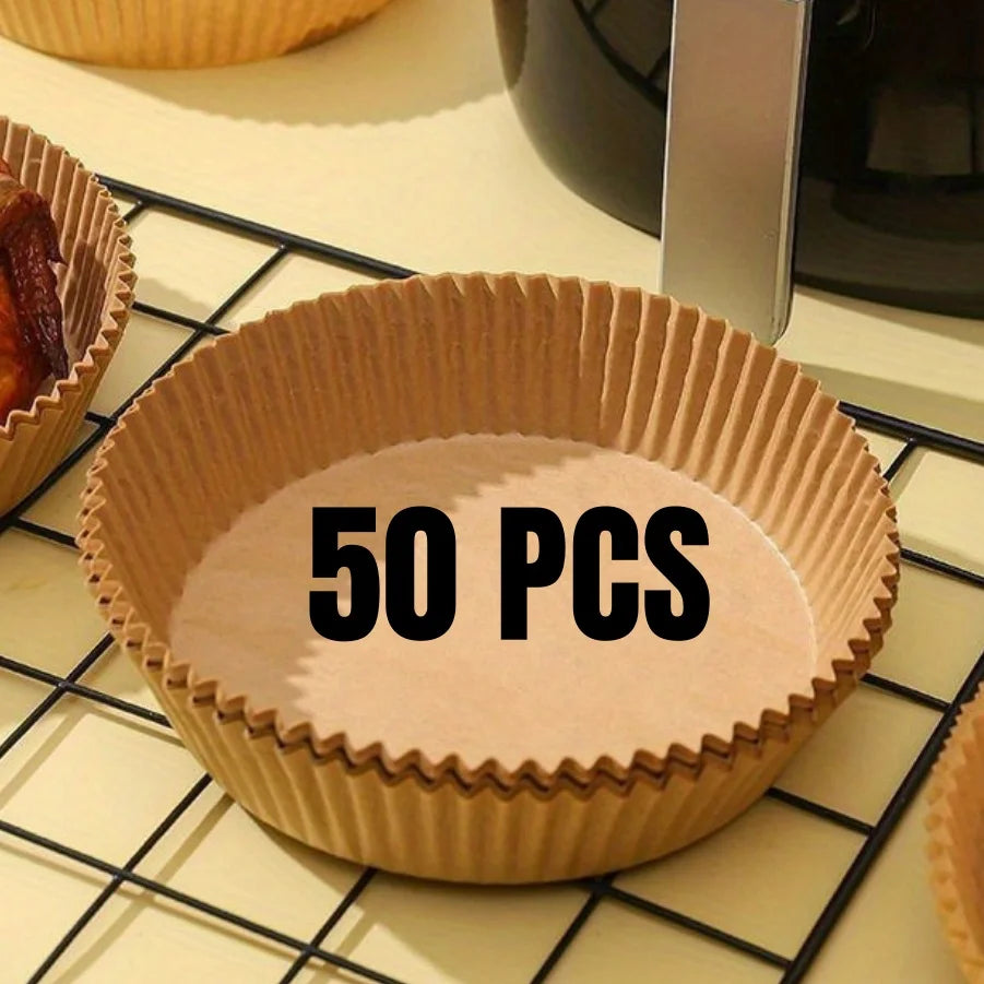 Air Fryer Disposable Paper Liners – Oil-Proof & Heat-Resistant (200 Pcs)